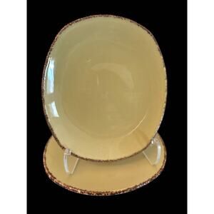 Steelite International Set of 2 Oval Chartreuse Plates Made in England 2012 EUC!